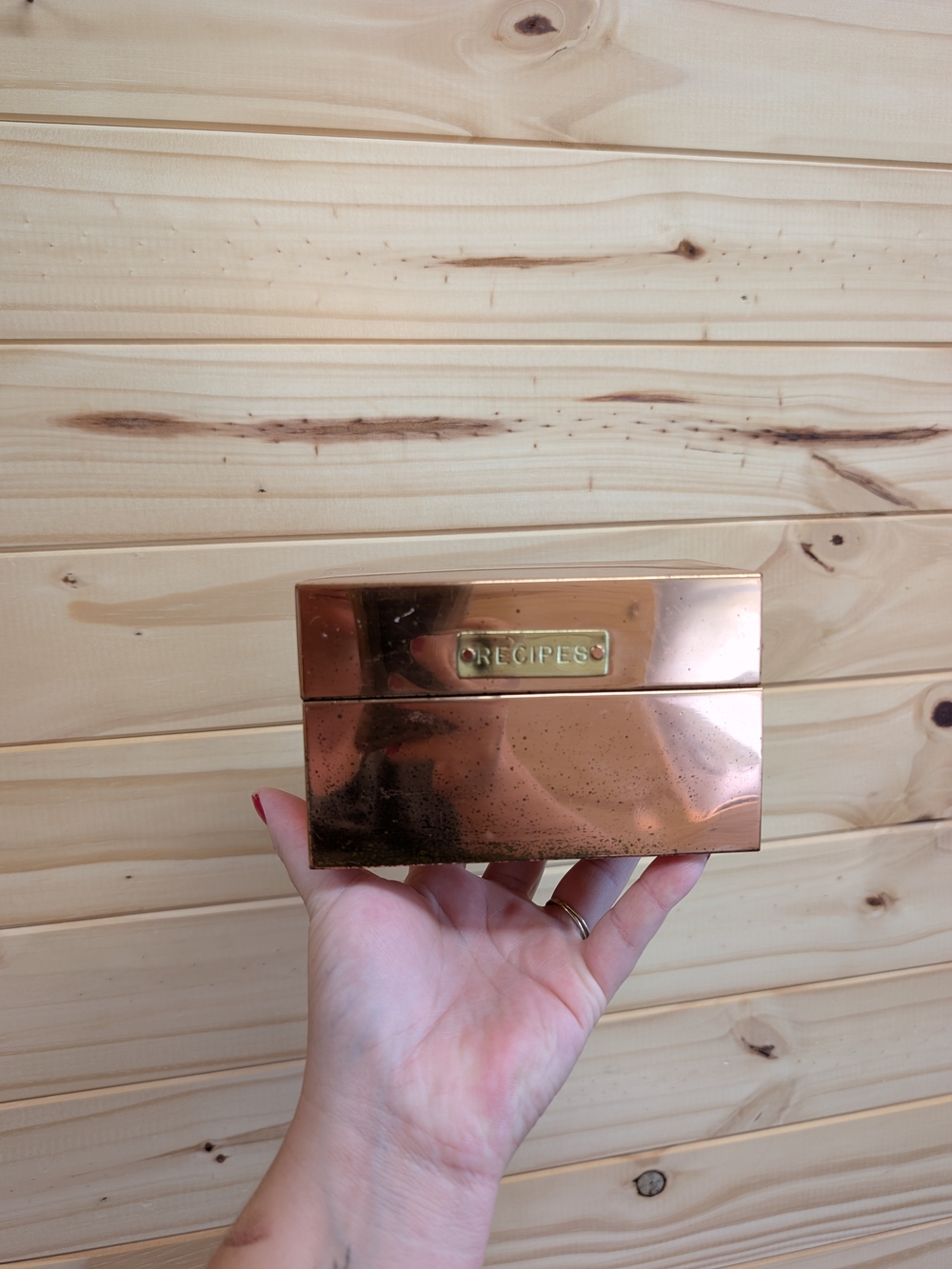 Vintage Copper Recipe Box